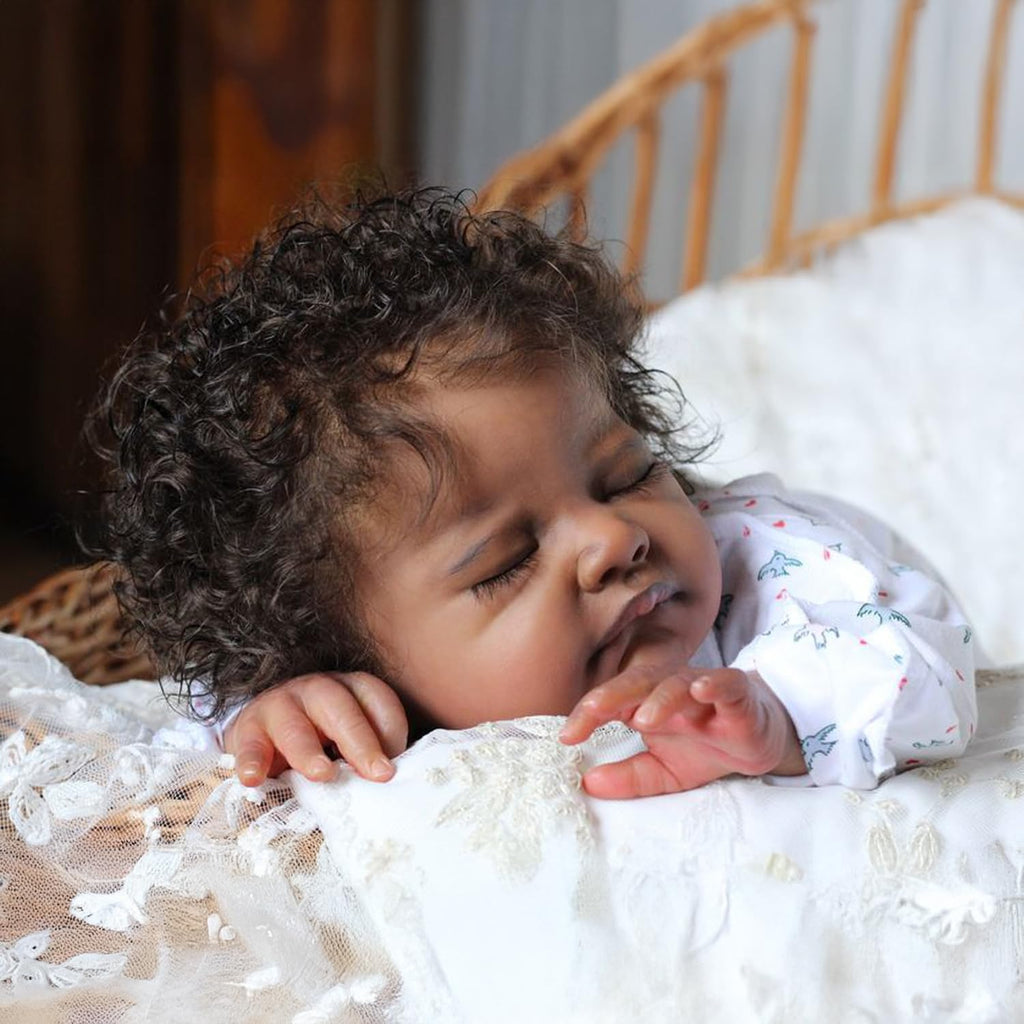 20-Inch Sleeping Black Newborn Baby Girl E740198