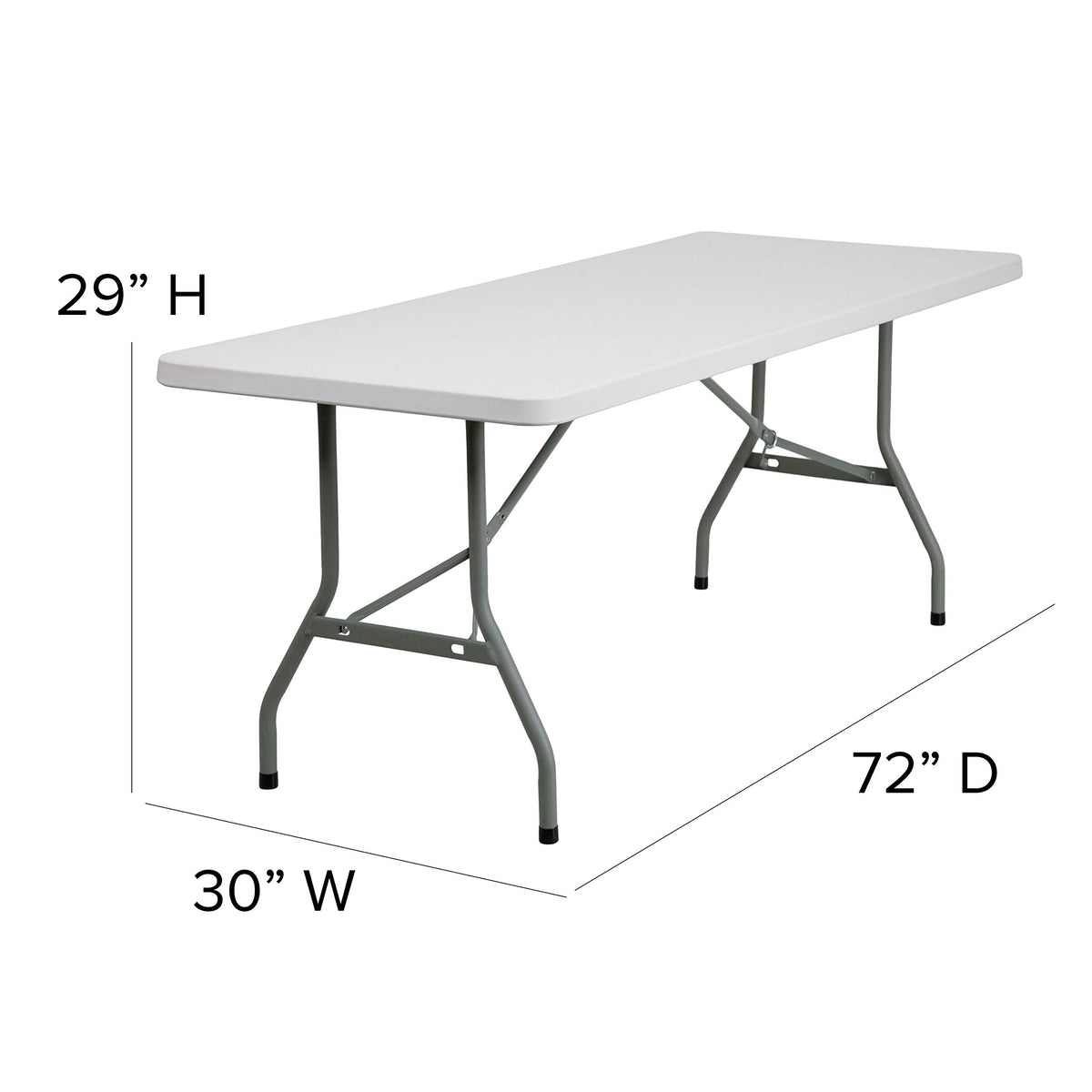 6-Foot Granite White Plastic Folding Table R19306