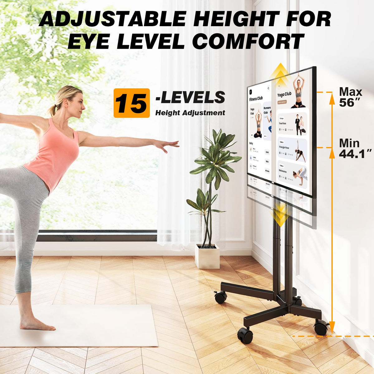 Dual-Pole Rolling TV Stand for 32-75 inch TVs E489758