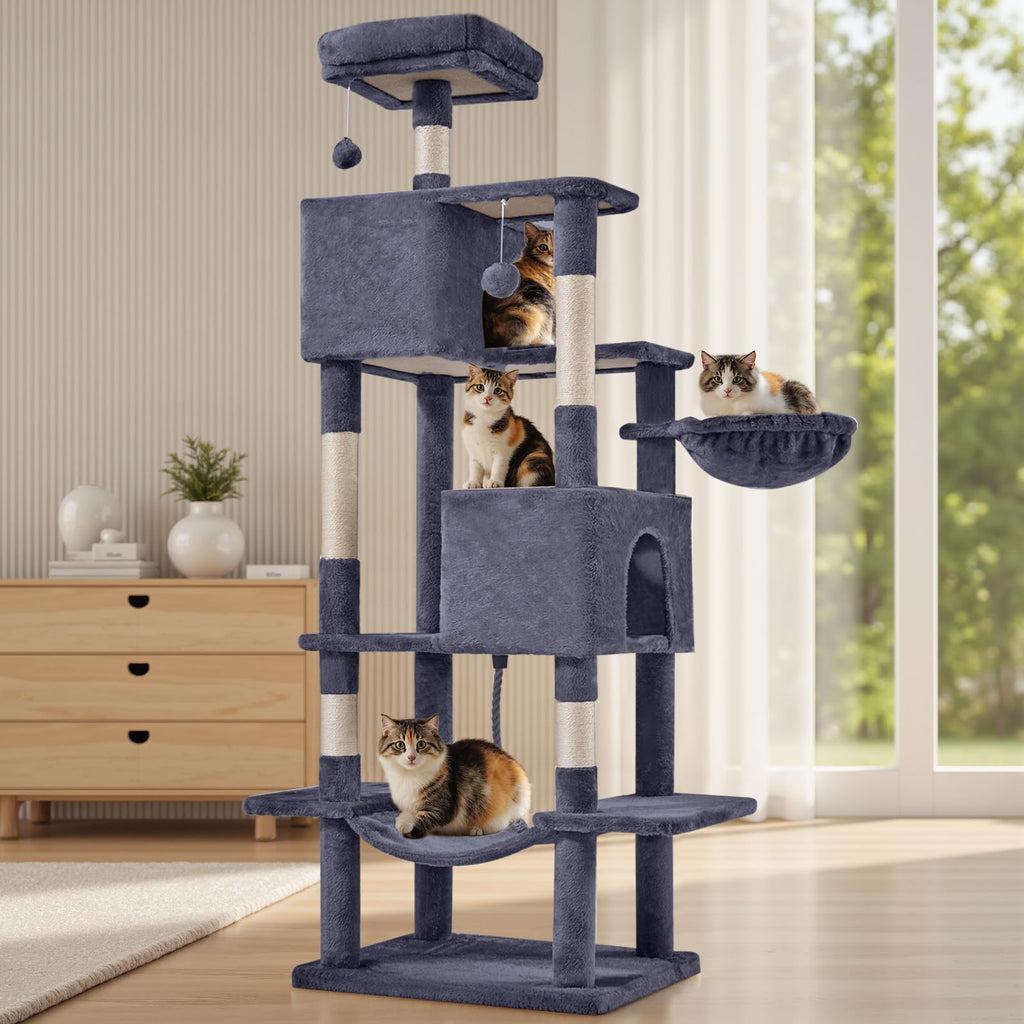 66 Inch Cat Tree Tower with Scratching Posts T864