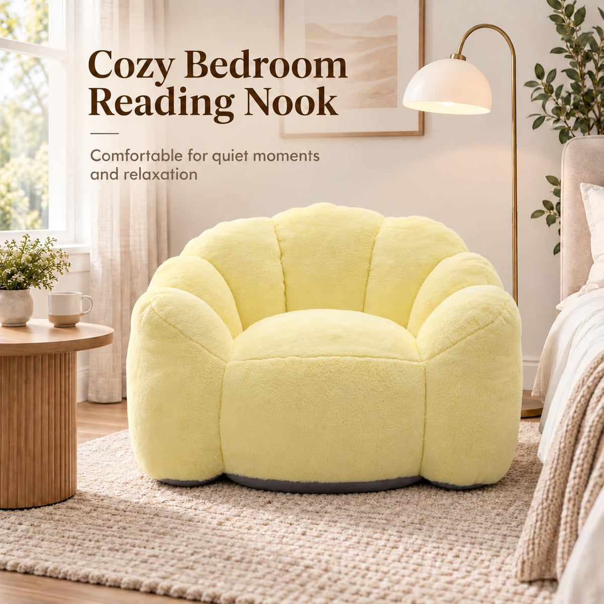 Yellow Memory Foam Bean Bag Chair G320289