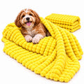 Yellow Rabbit Hair Plush Pet Blanket A5634