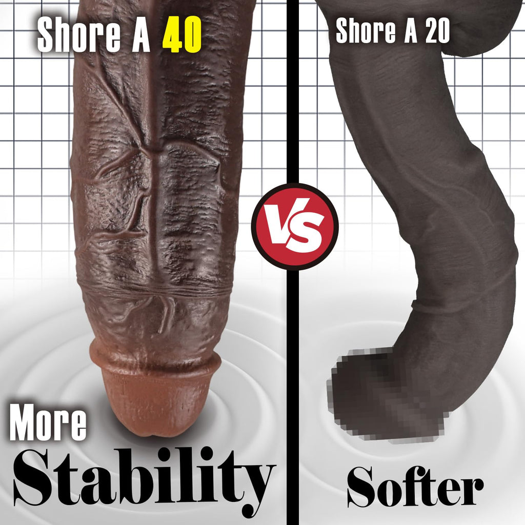 10" Realistic Big Black Curved Dildo with Suction Cup F24191