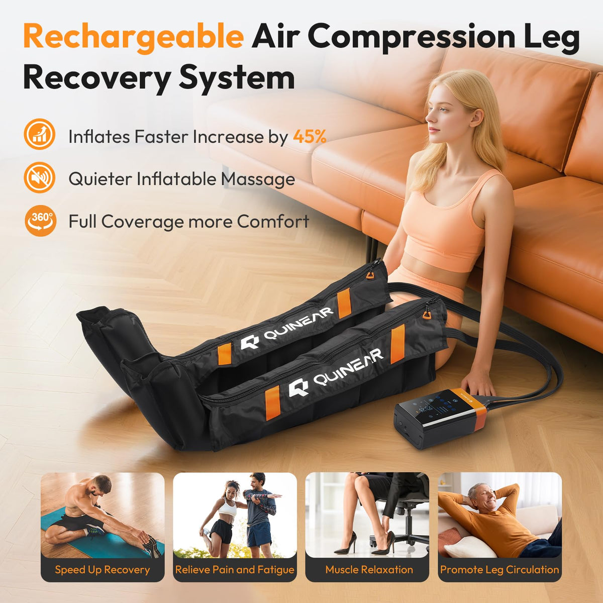 Cordless Compression Boots Leg Massager J11513