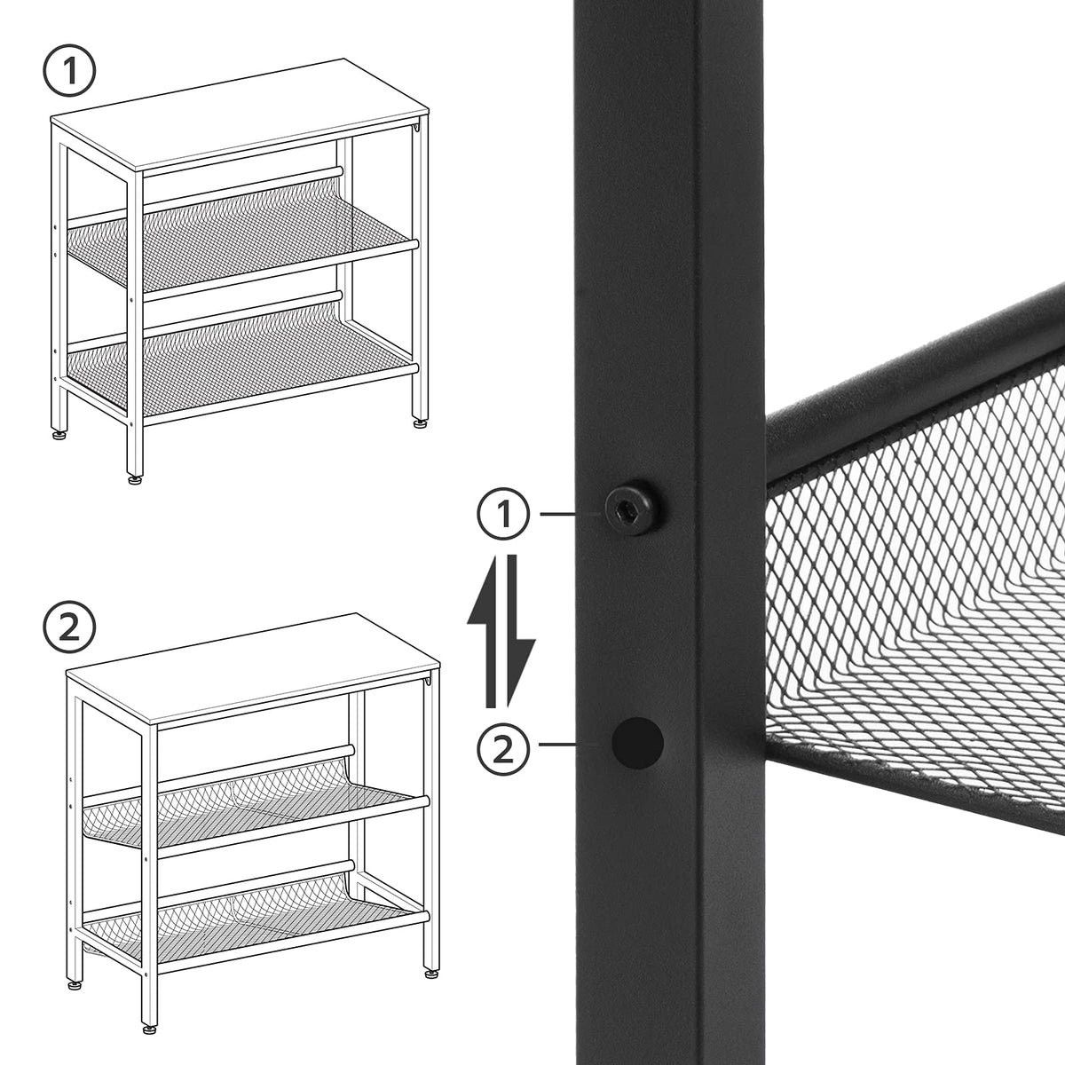 3-Tier Narrow End Table with Adjustable Shelves X37189