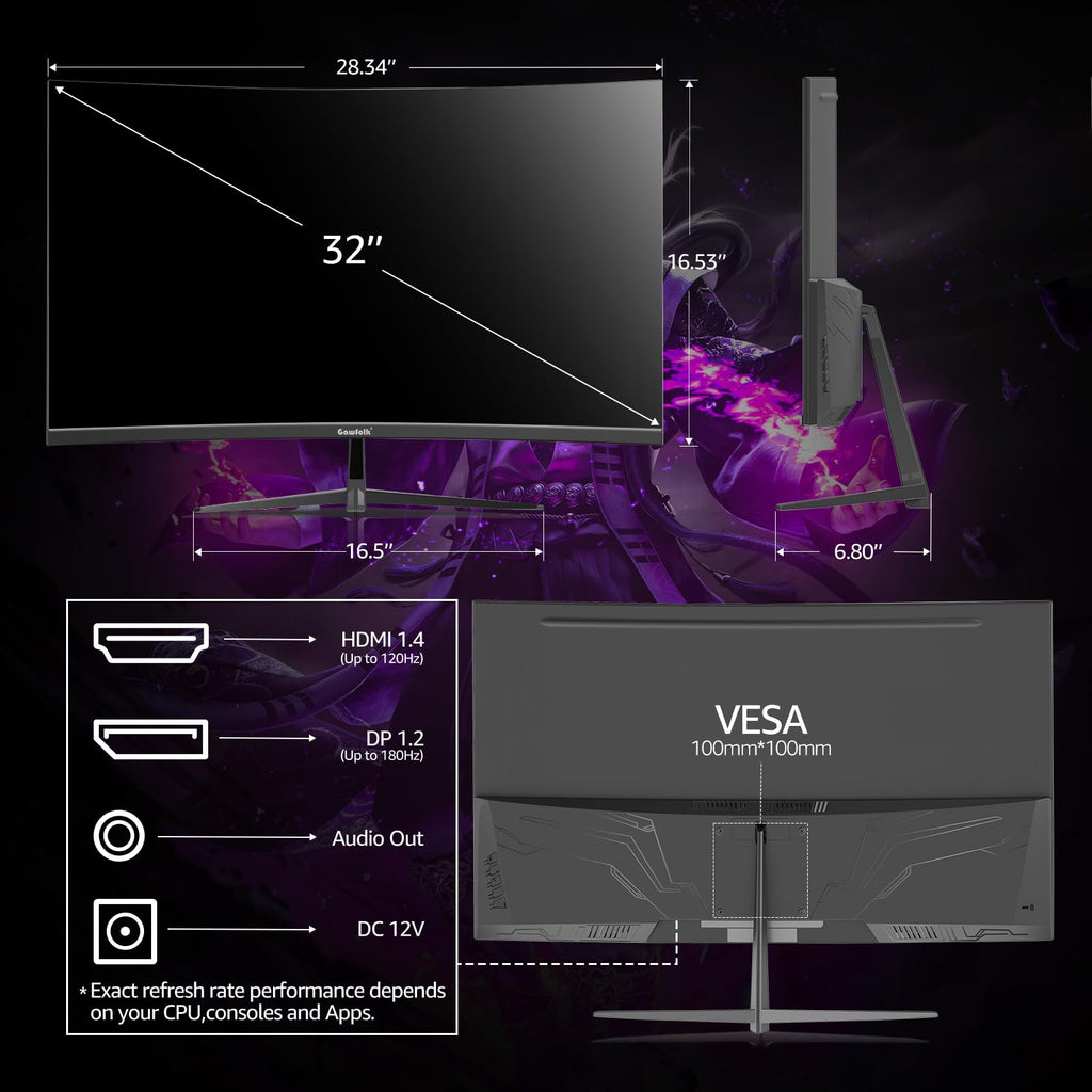 32 inch Curved Gaming Monitor 165HZ A6619