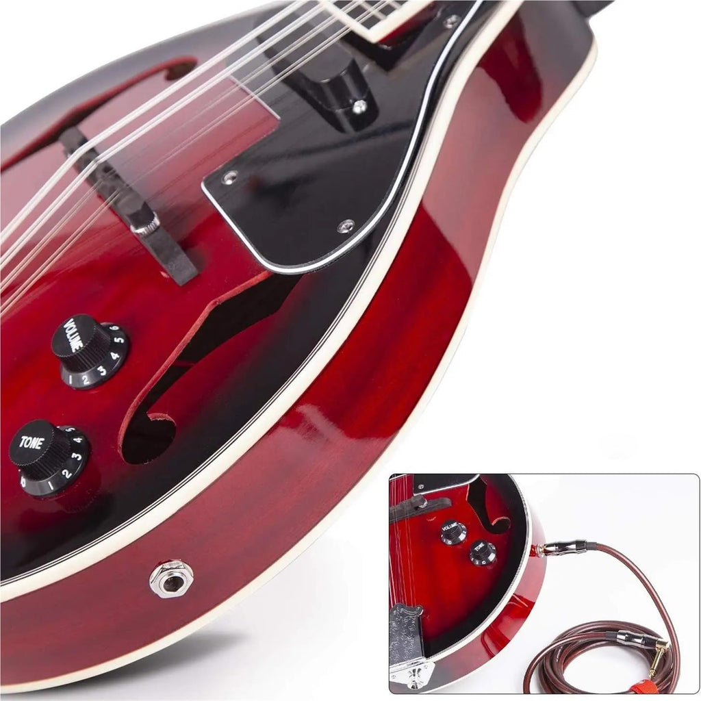 Acoustic Electric Mandolin Instrument Vintage Red Sunburst Mahogany Wood N880