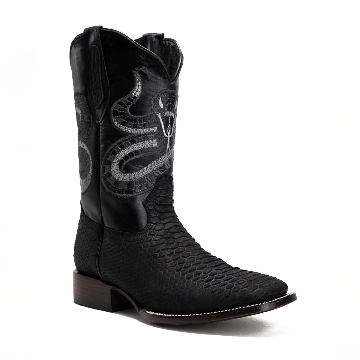 Python Leather Print Western Boots E2219
