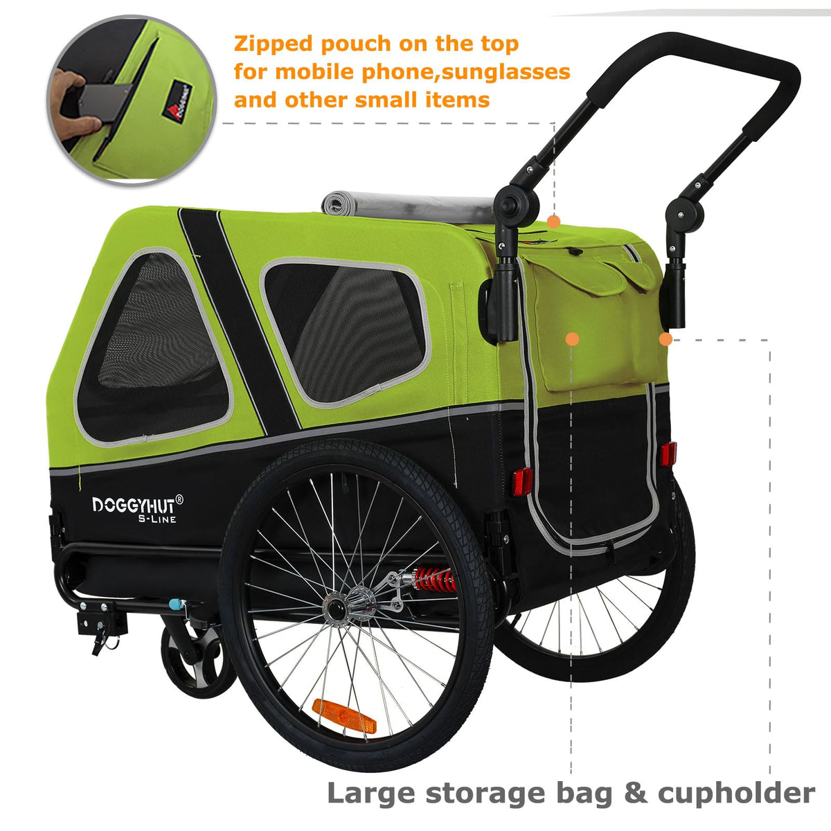 XL Pet Bike Trailer & Stroller with Suspension Wheels M405305