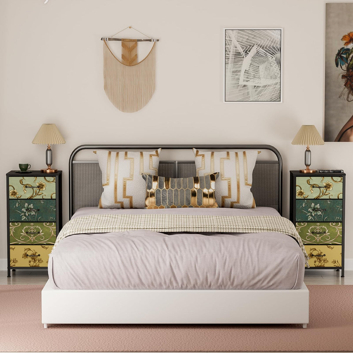 4 Drawer Fabric Dresser A379
