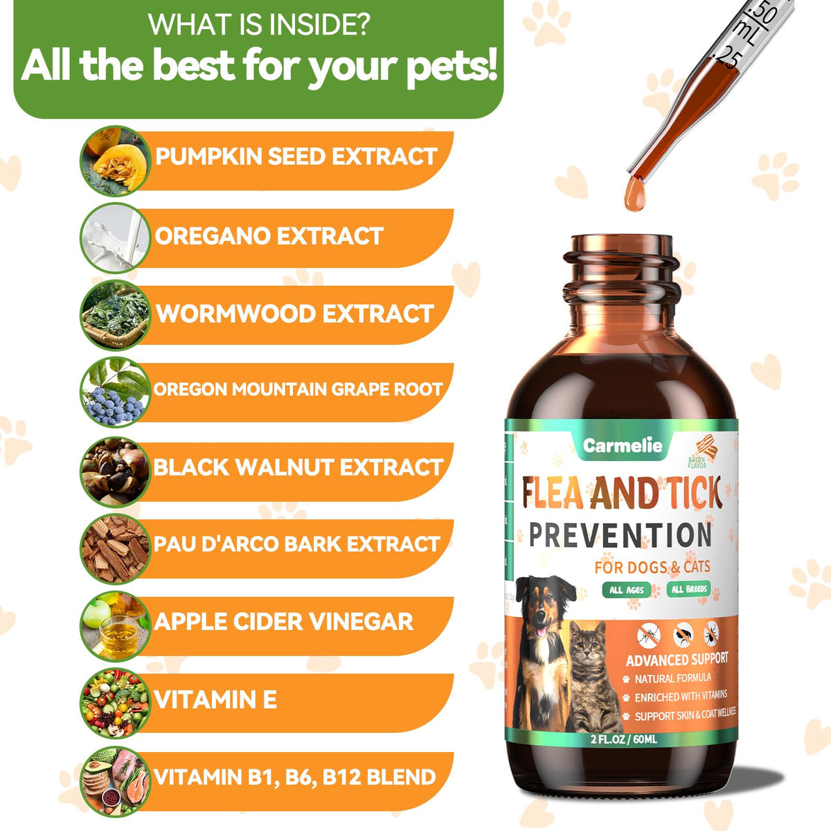 Flea and Tick Prevention for Dogs and Cats 60ml R538