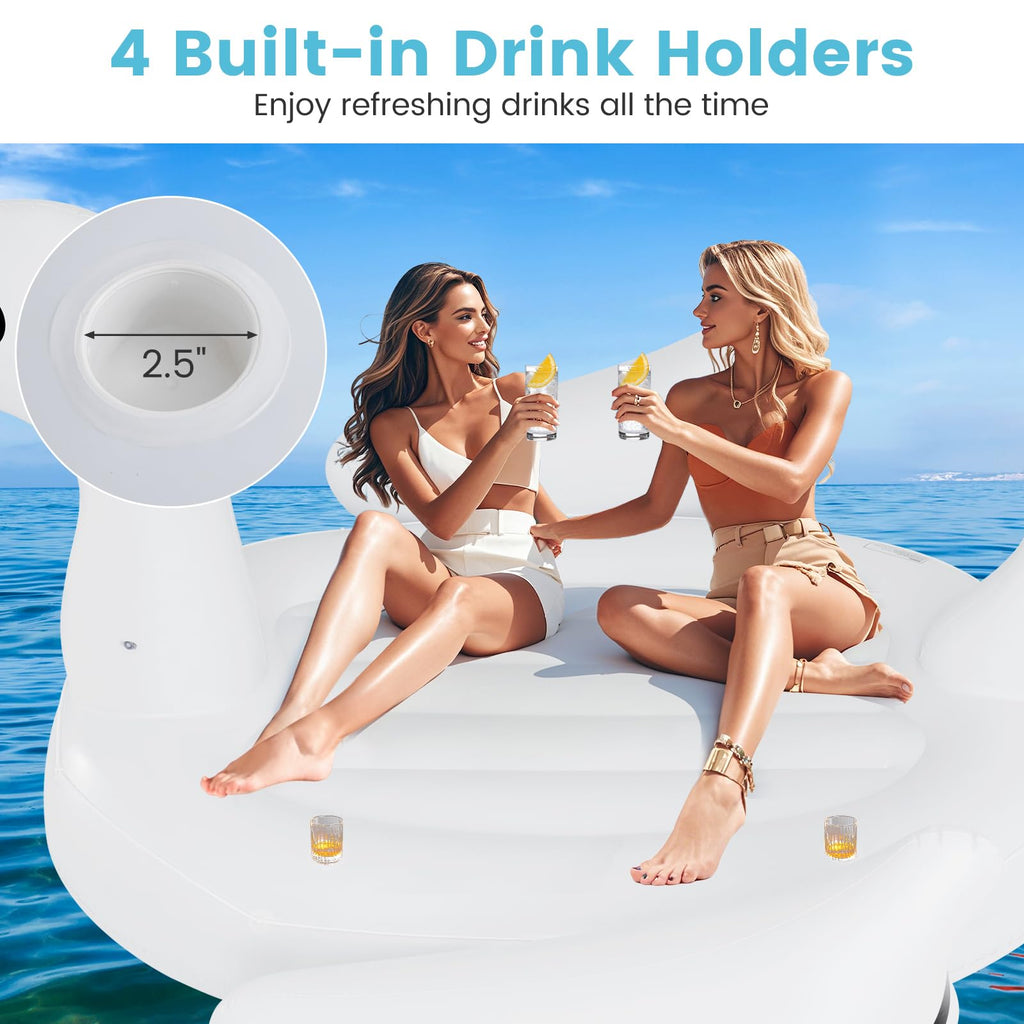4-Person Inflatable Pool Float with Cup Holders G10921
