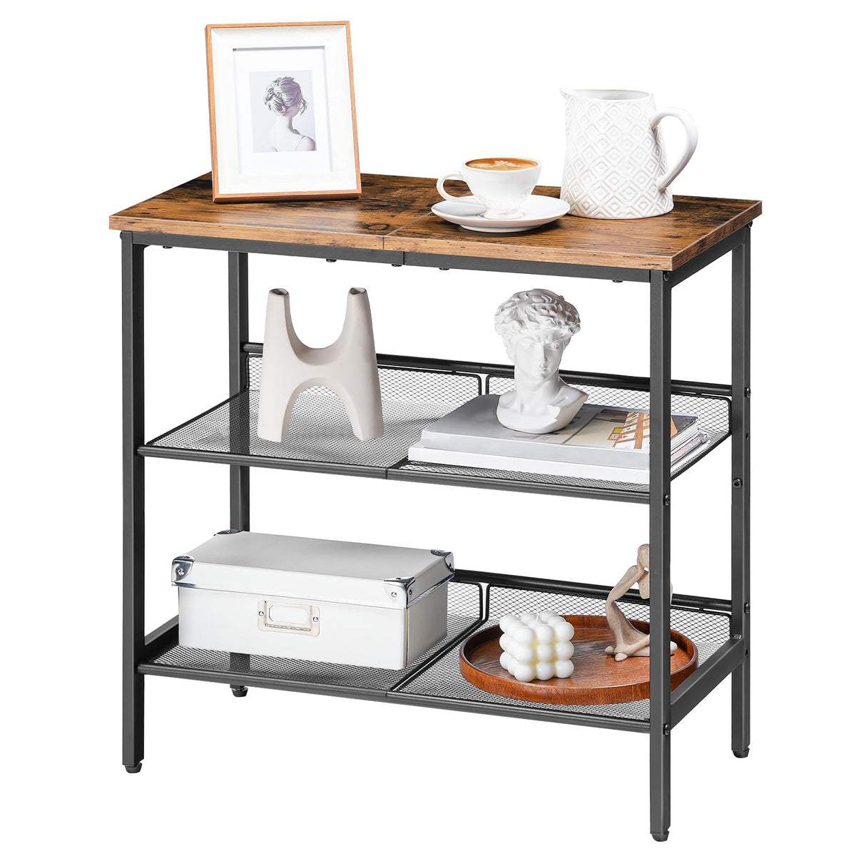 3-Tier Narrow End Table with Adjustable Shelves X37189