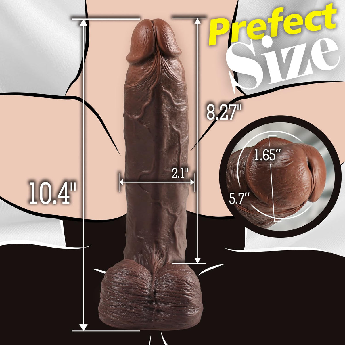 10" Realistic Big Black Curved Dildo with Suction Cup F24191