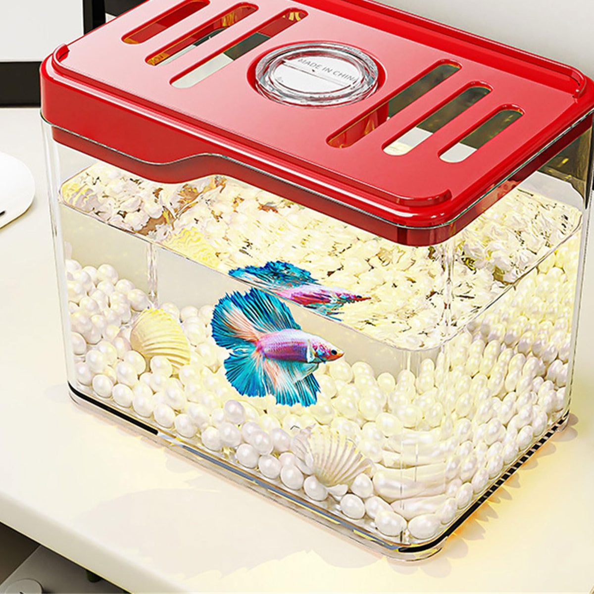 Clear Fish Tank with Colorful LED Light R366