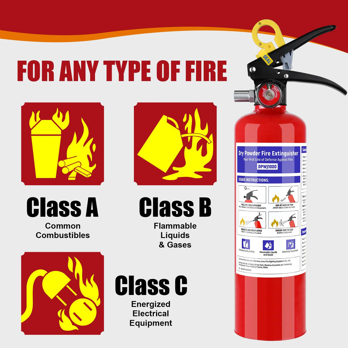 2 Pack 2.5 lb ABC Dry Chemical Fire Extinguisher K985562