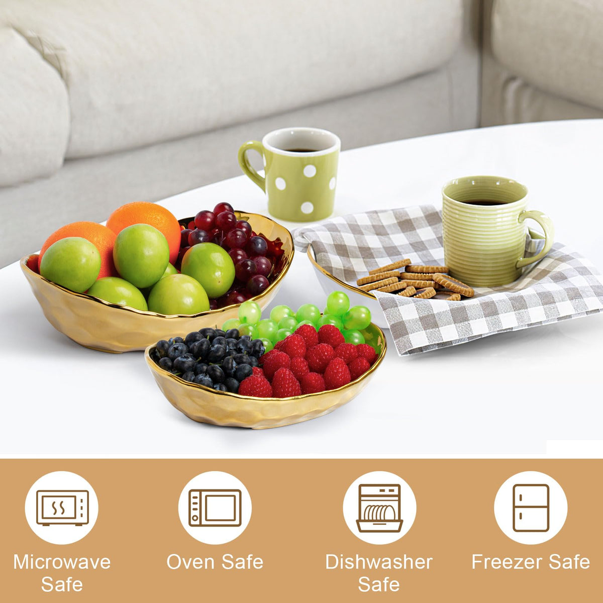 3 Tier Ceramic Fruit Basket with Metal Stand X185