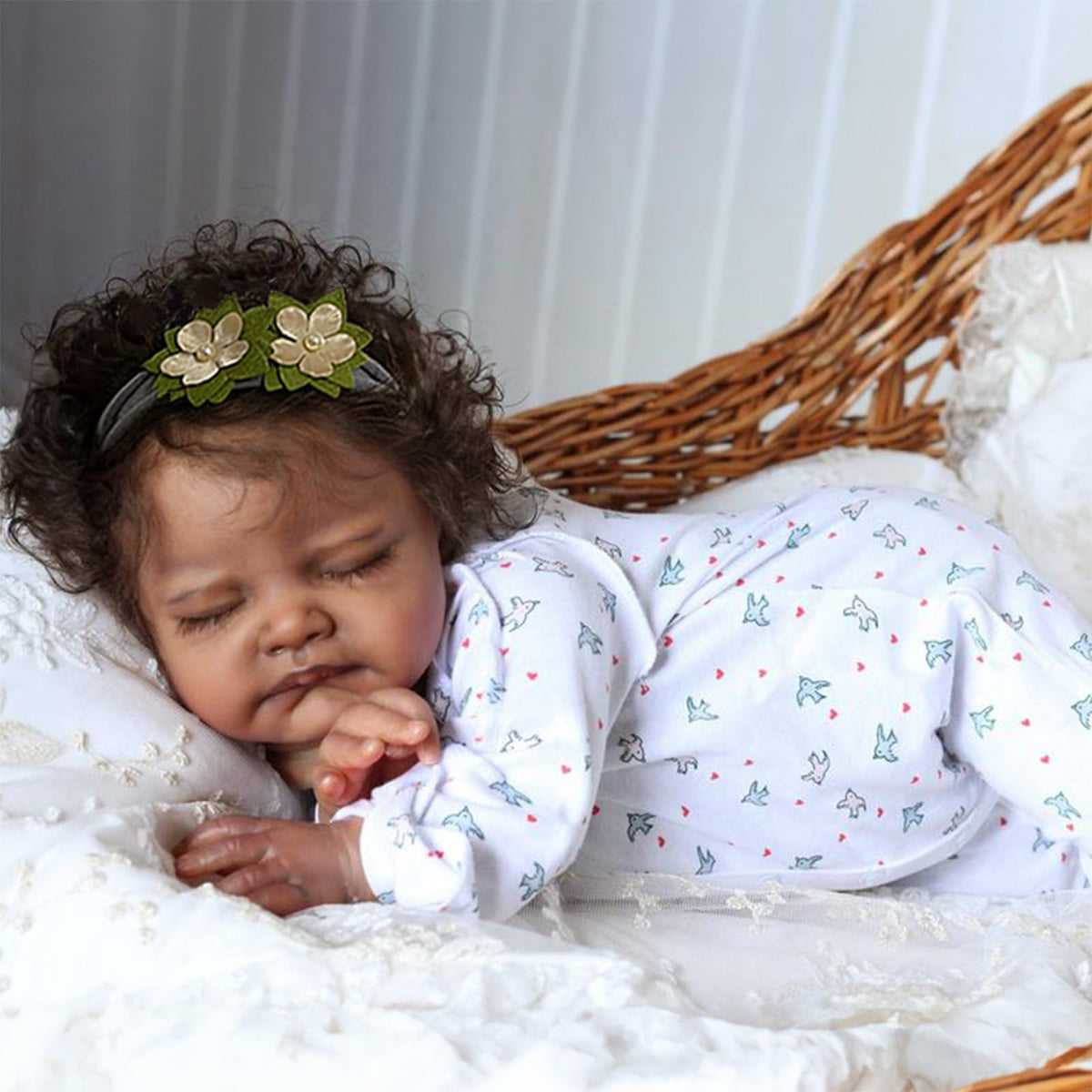 20-Inch Sleeping Black Newborn Baby Girl E740198