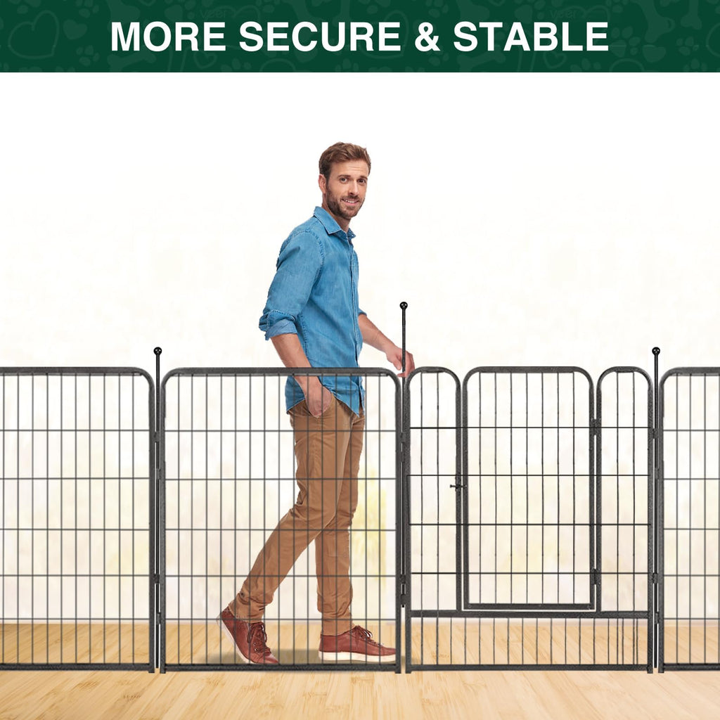 16 Panels 40" High Metal Dog Playpen with Gate X218948