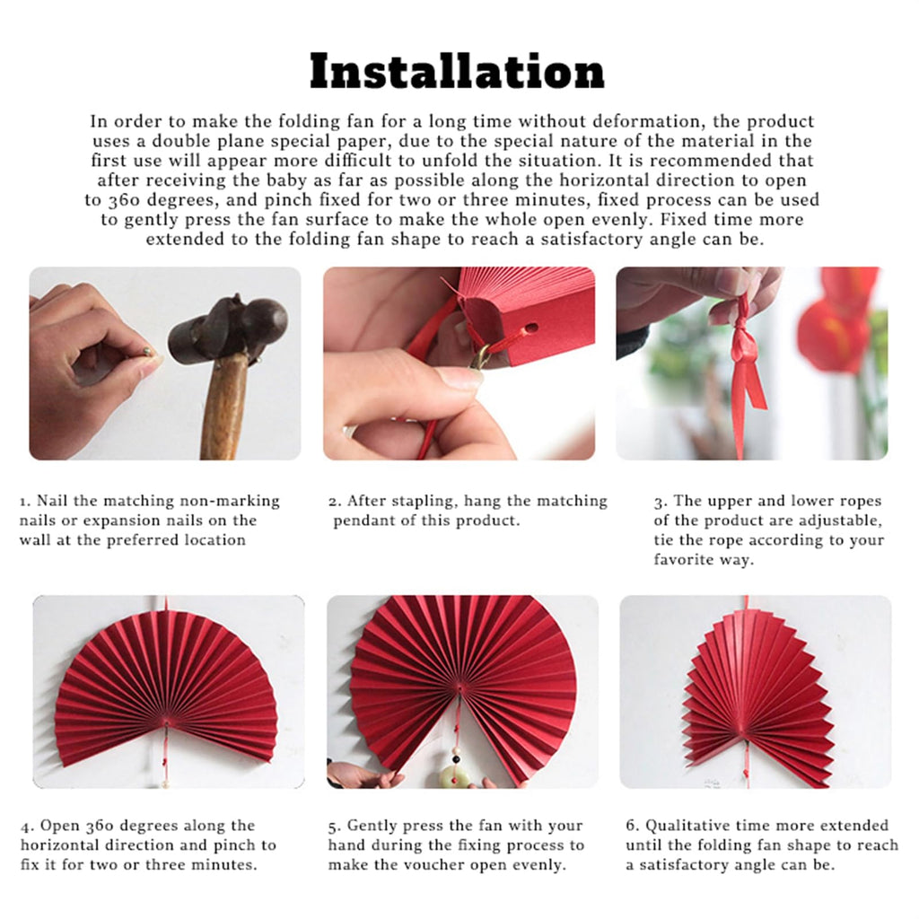 Handmade Hanging Folding Paper Fan Green 32'' H866691