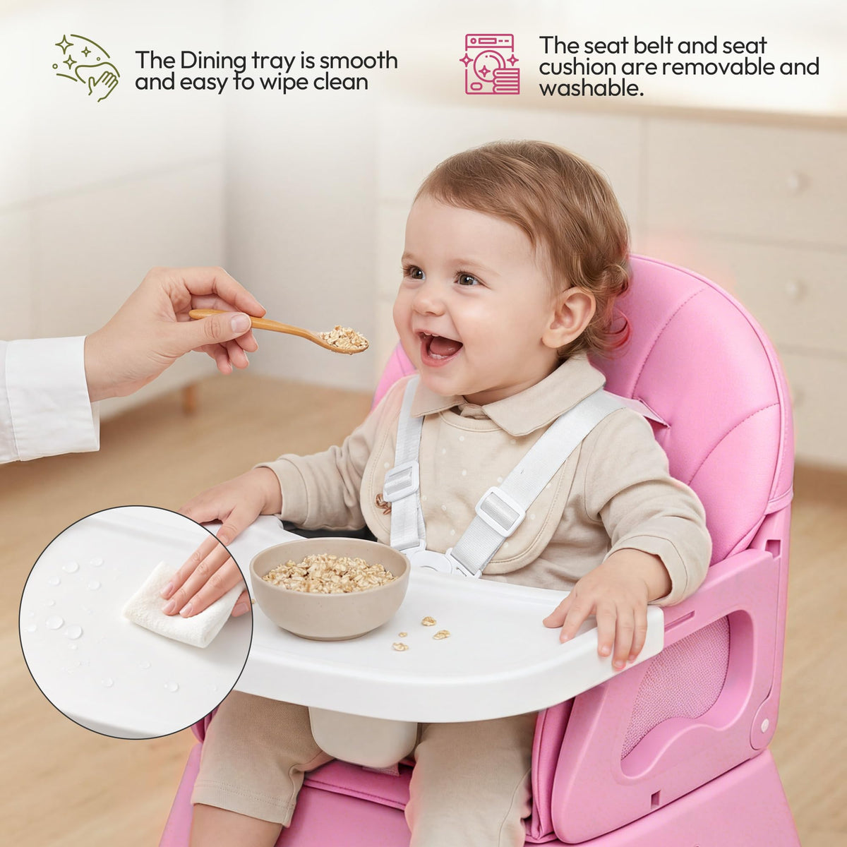 5 in 1 Foldable Baby High Chair Y118919