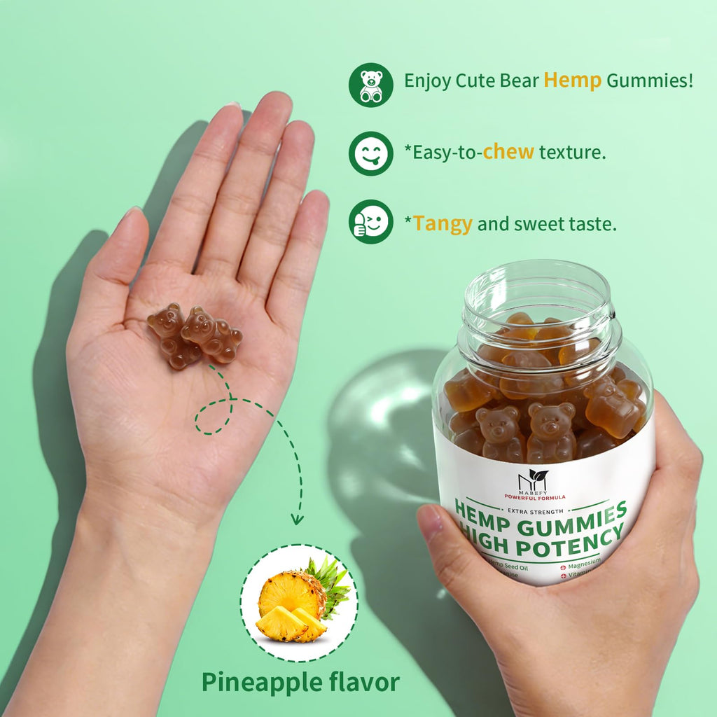 Hemp Gummies 60 Bears Pineapple Flavor D555