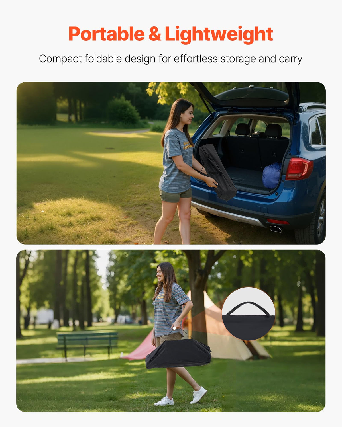 Folding Camping Table 28 inch Silver Y709