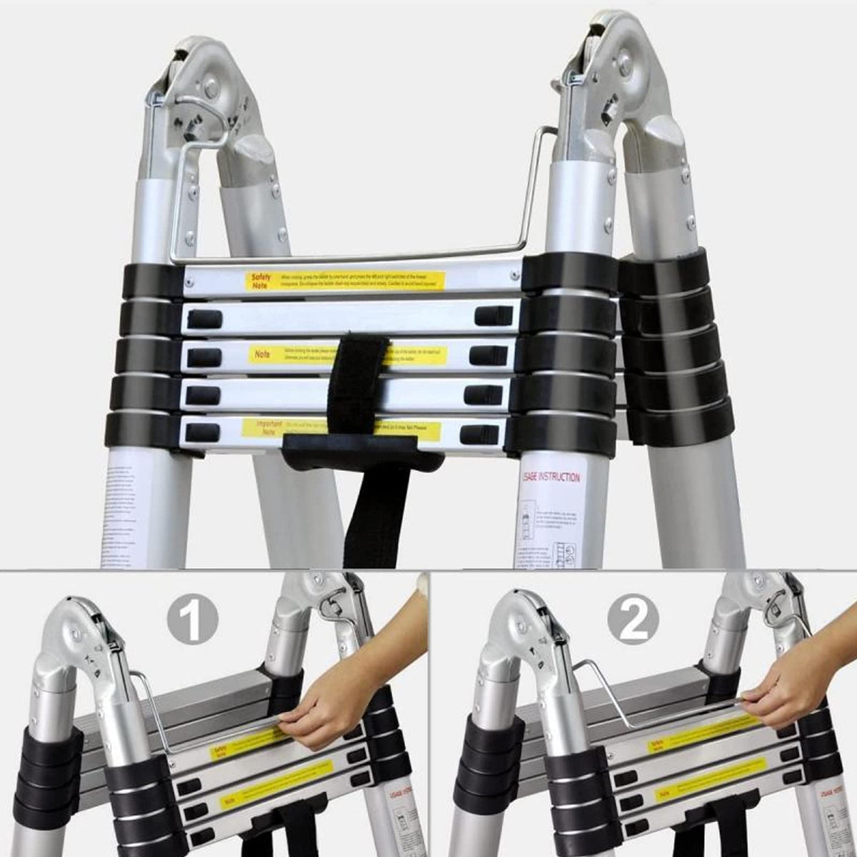 Aluminum Telescopic Extension Ladder 8.5ft-20.3ft Non-Slip A573