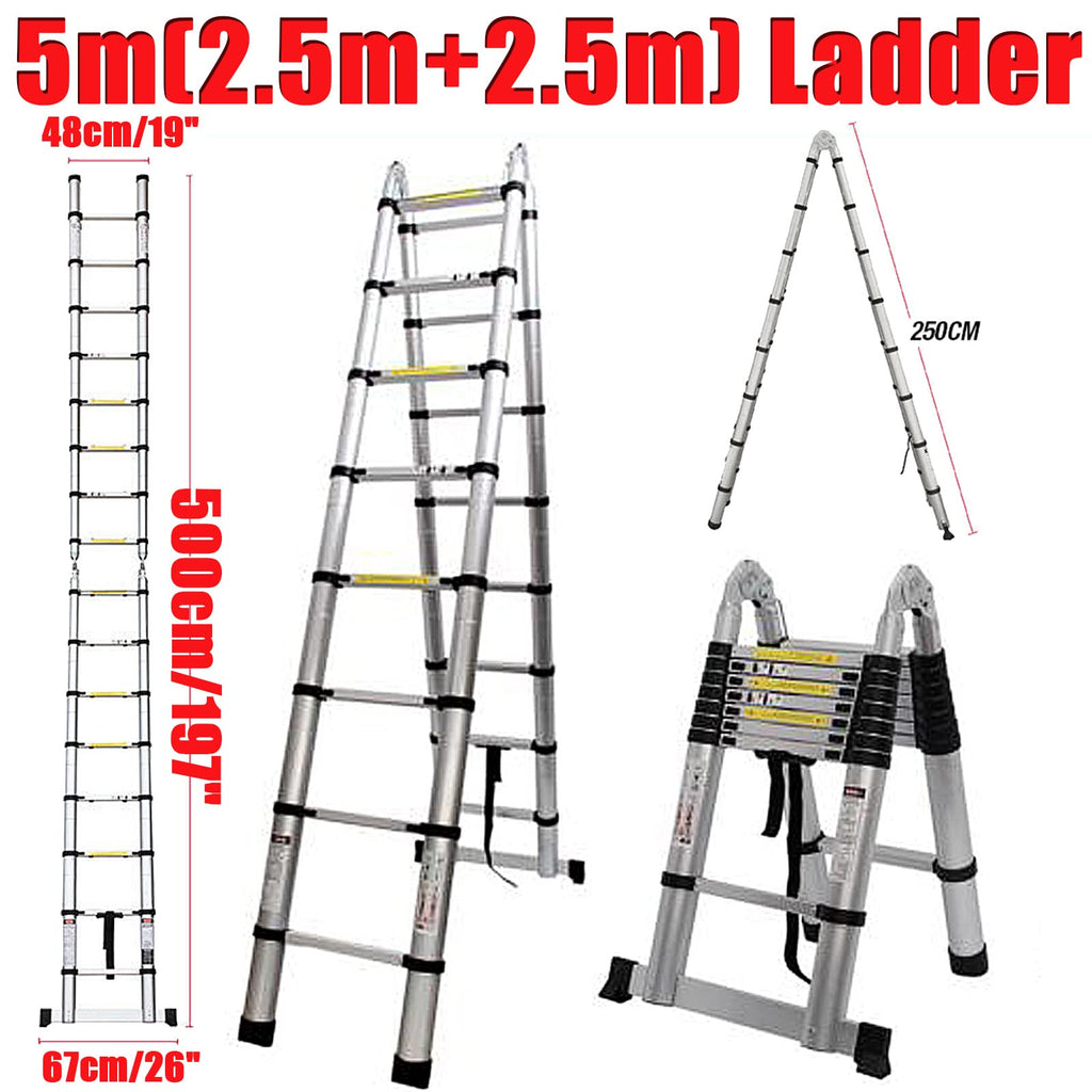 Aluminum Telescopic Extension Ladder 8.5ft-20.3ft Non-Slip A573