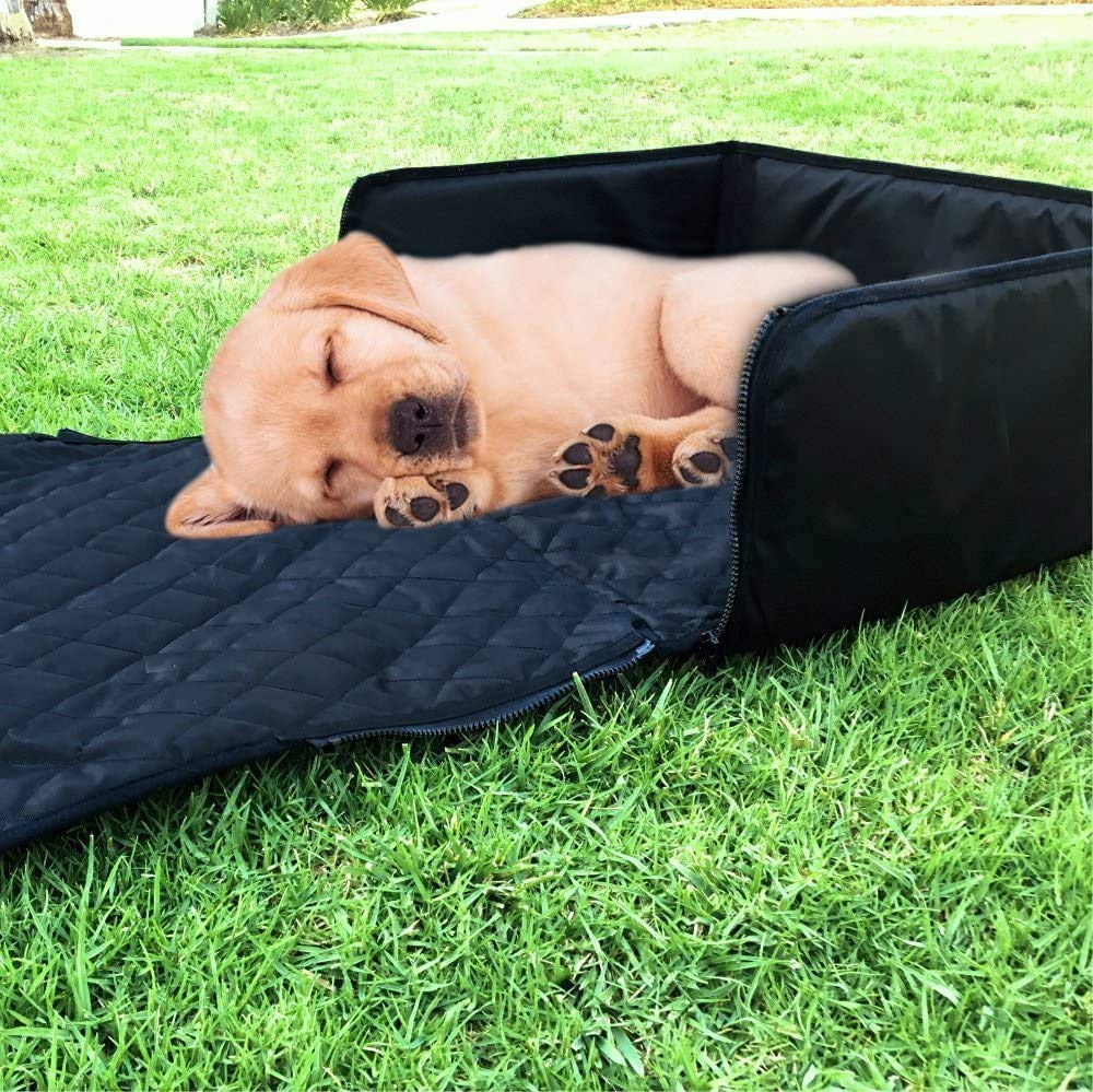 Black 2 in 1 Waterproof Dog Car Seat Cover with Safety Belt D2672