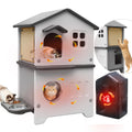 Insulated Outdoor Plastic Cat House with Cat Bowls J104198