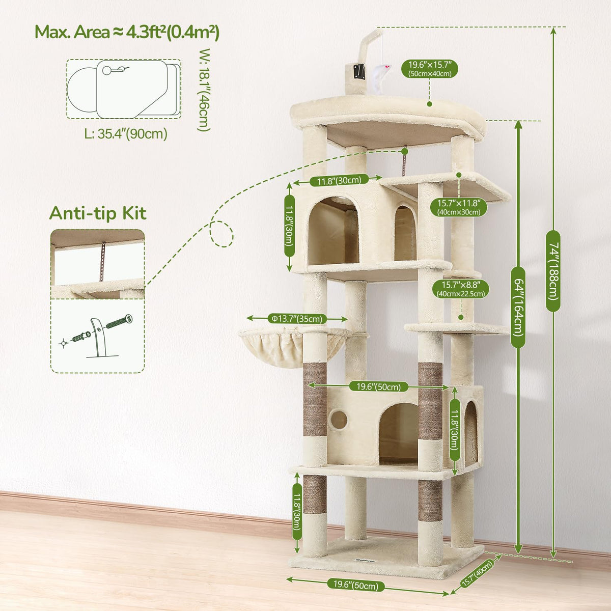 Cat Tree for Large Adult Cats Y58842