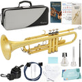 Bb Standard Brass Trumpet with Case, 7C Mouthpiece, Mute and Cleaning Kit L65722