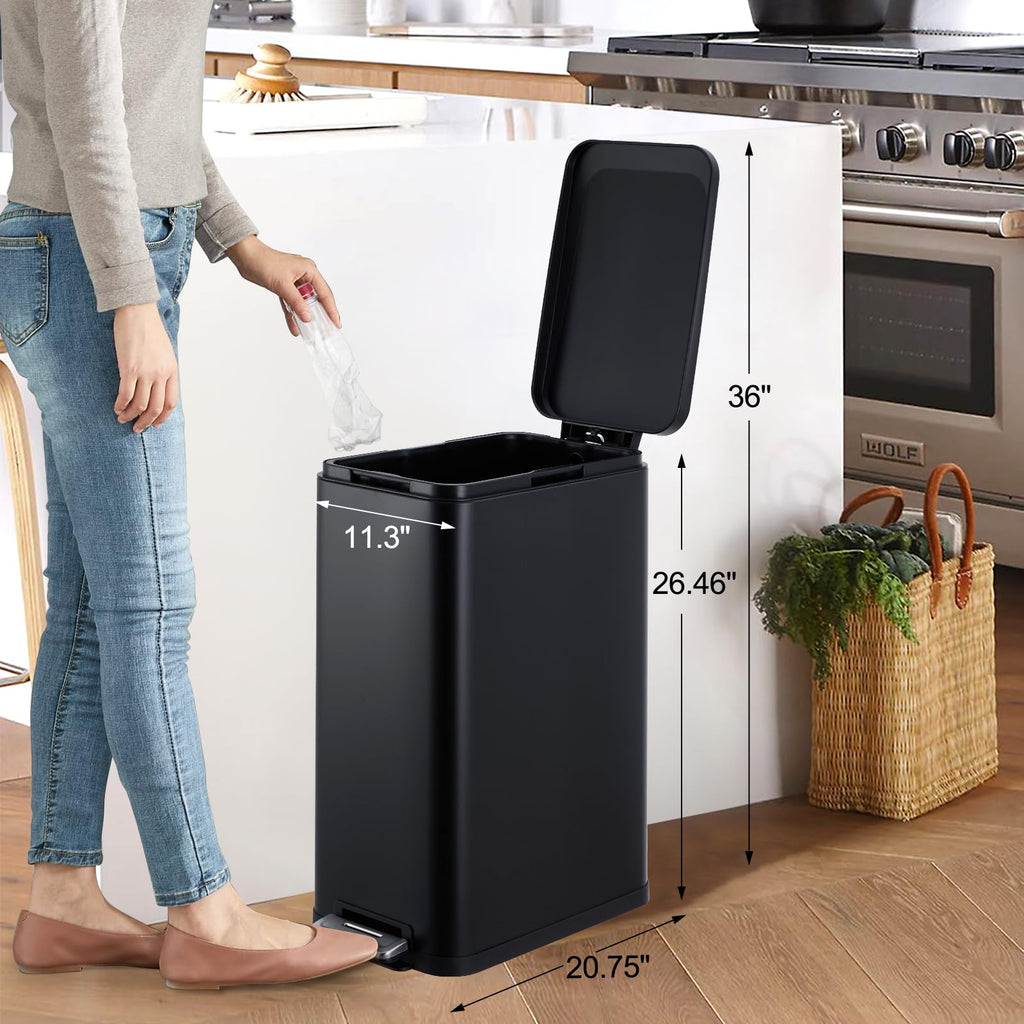 50L Slim Stainless Steel Trash Can with Lid X121