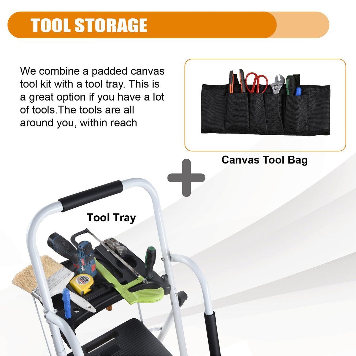 4 Step Ladder with Handrails 330lbs Capacity Q61631