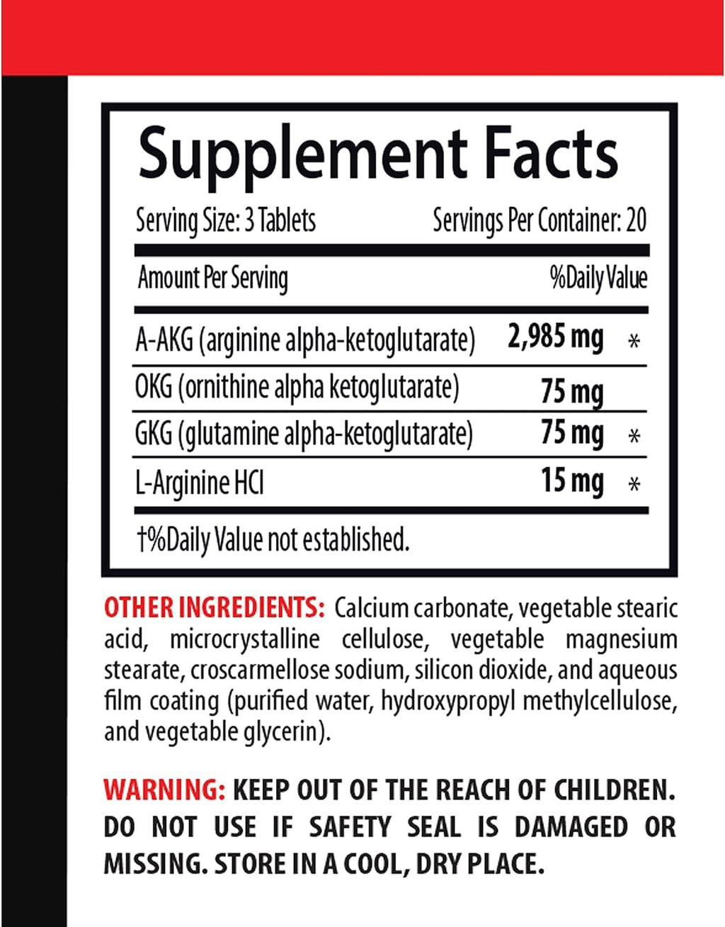 Nitric Oxide Supplement Pills F3916