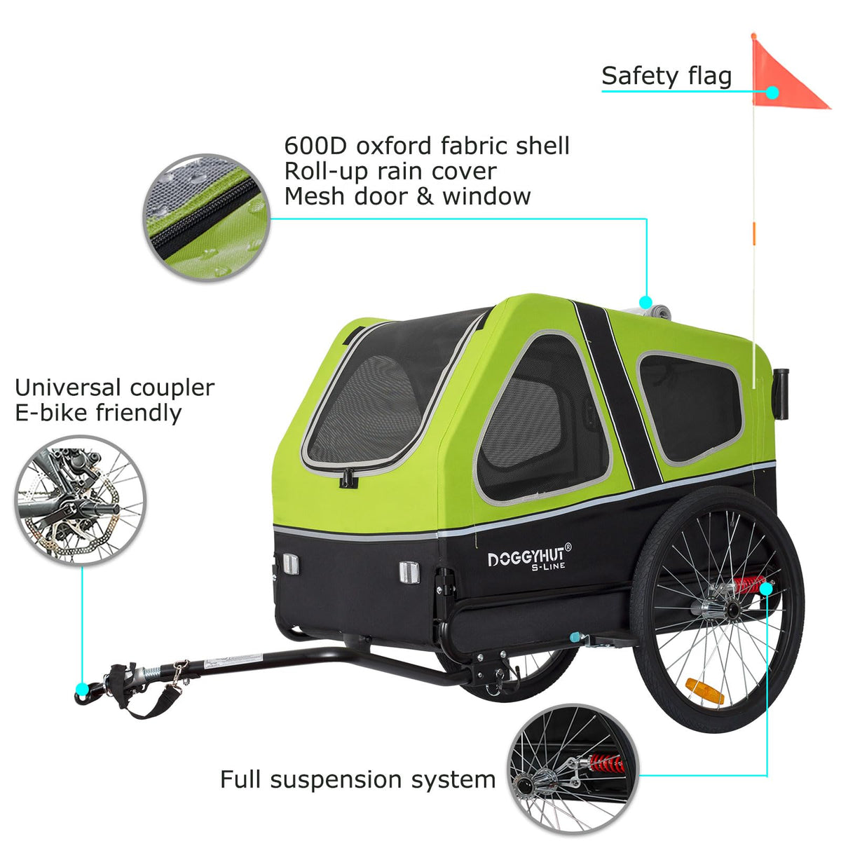 XL Pet Bike Trailer & Stroller with Suspension Wheels M405305