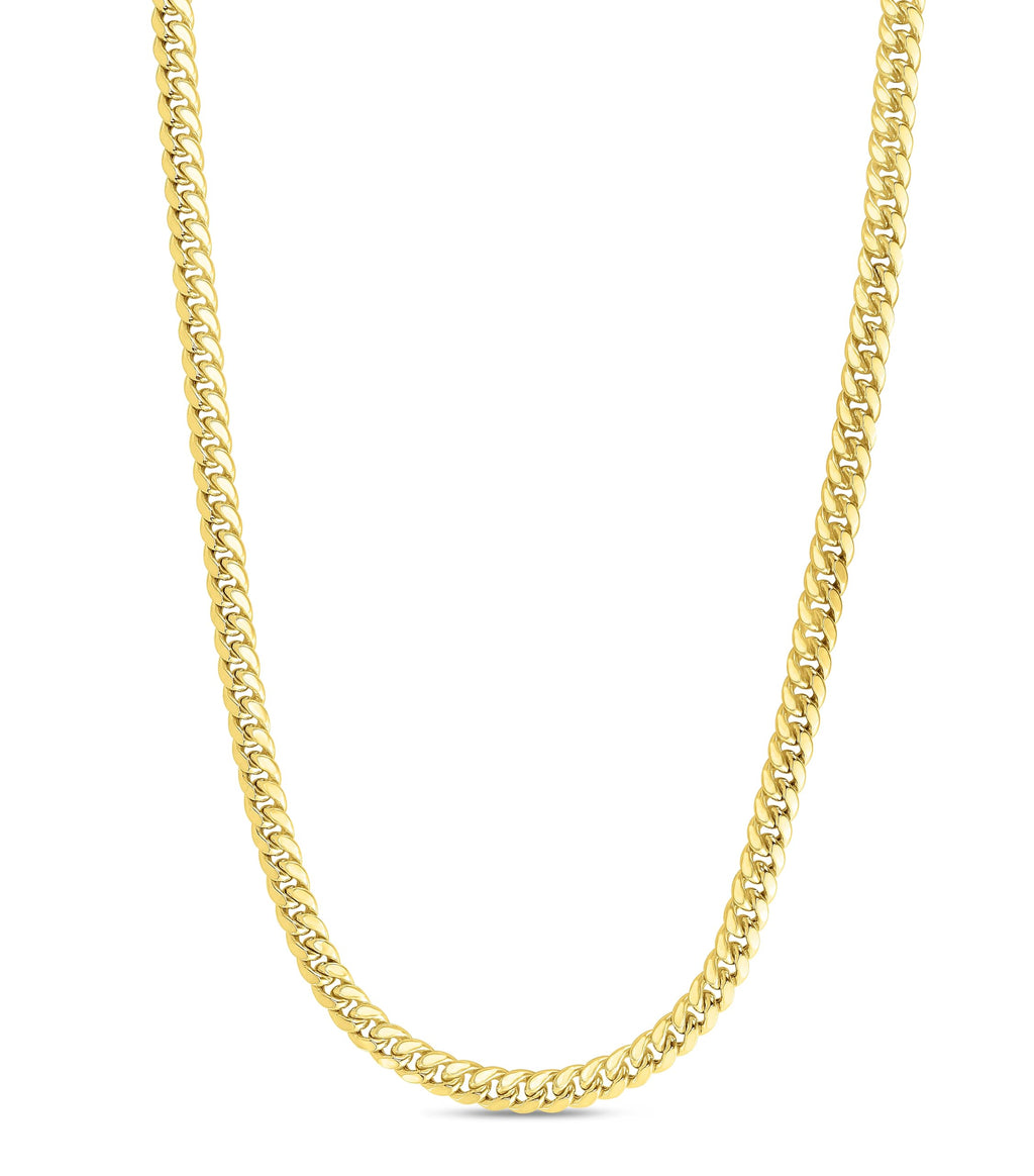10k Yellow Gold 7mm Miami Cuban Link Chain Necklace B13790
