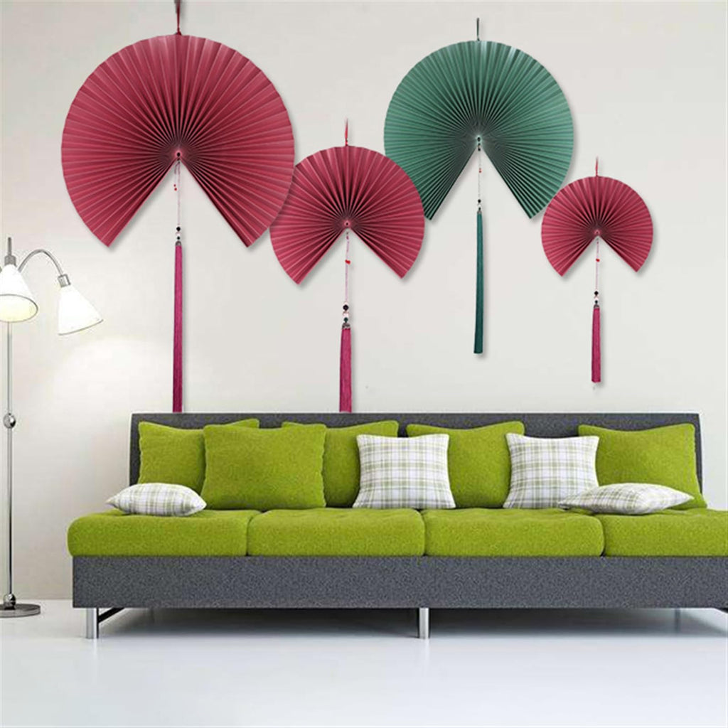 Handmade Hanging Folding Paper Fan Green 32'' H866691