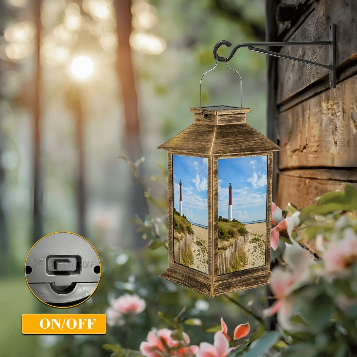 Solar Lantern Outdoor Waterproof LED Hanging Tabletop Lamp N145