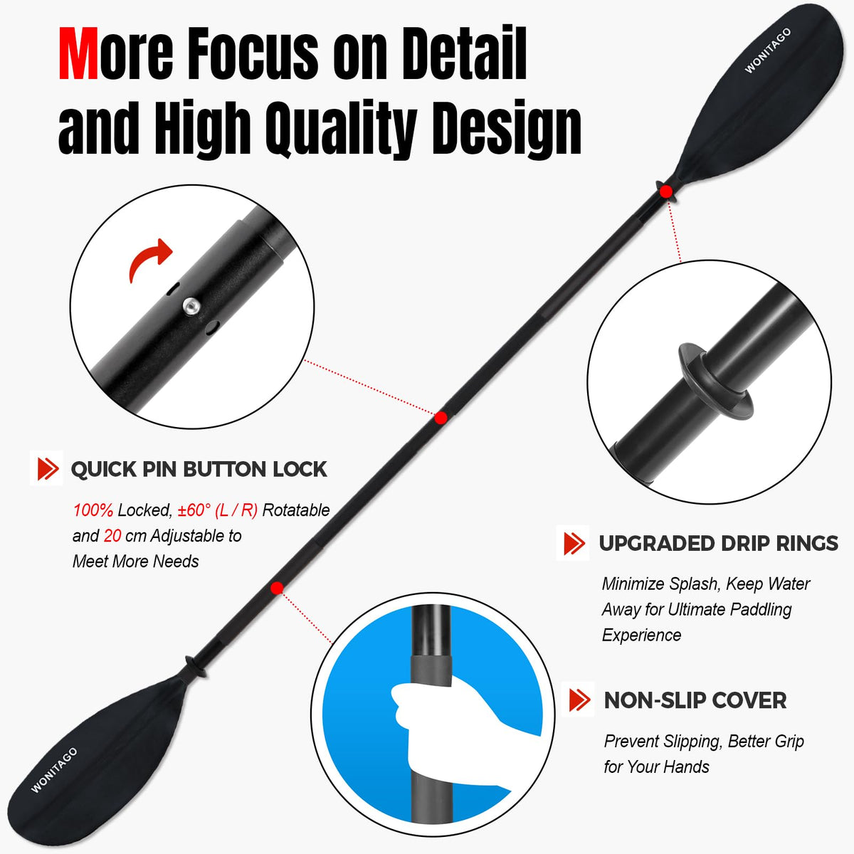 Adjustable Lightweight Kayak Paddle E6115