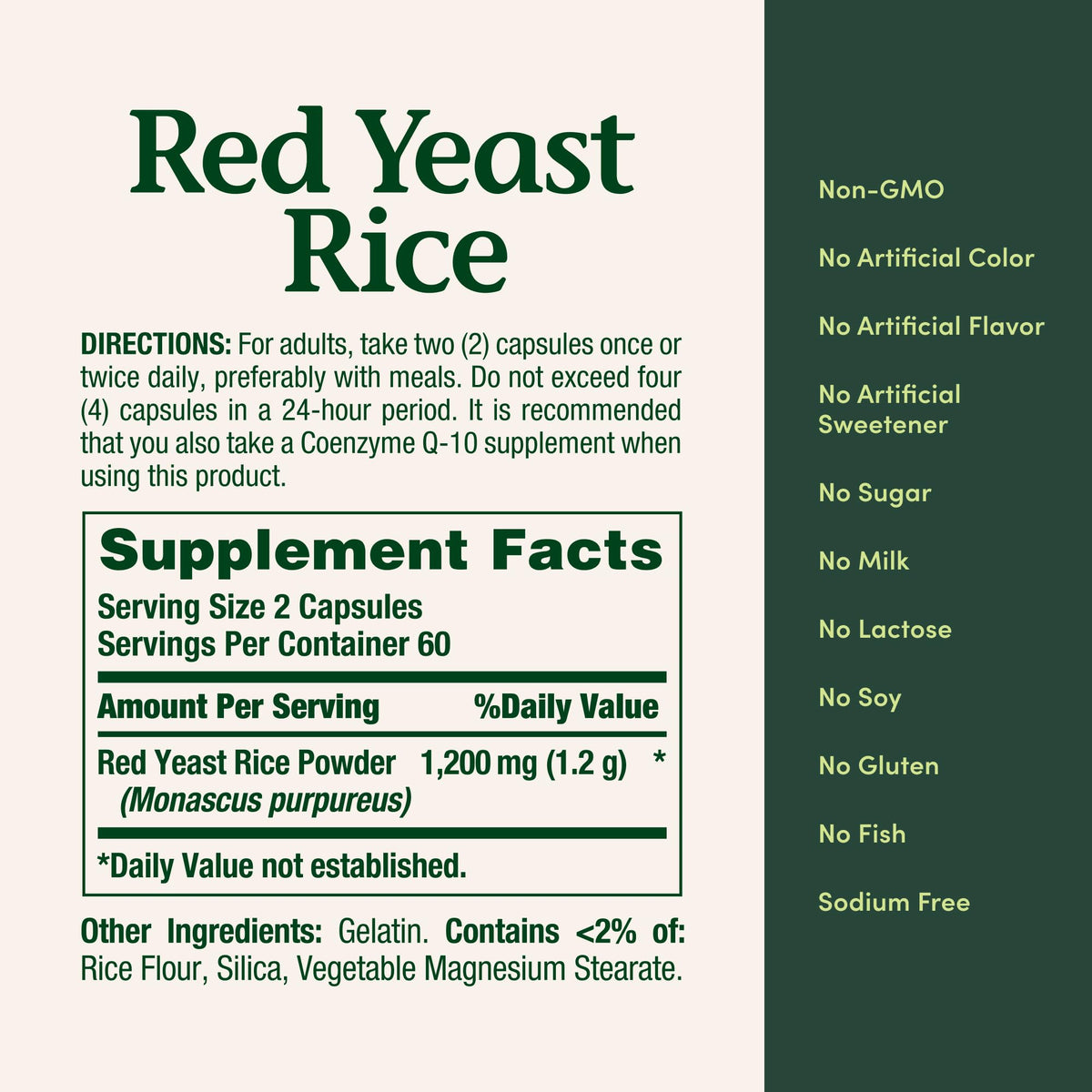 Red Yeast Rice Herbal Supplement W73331