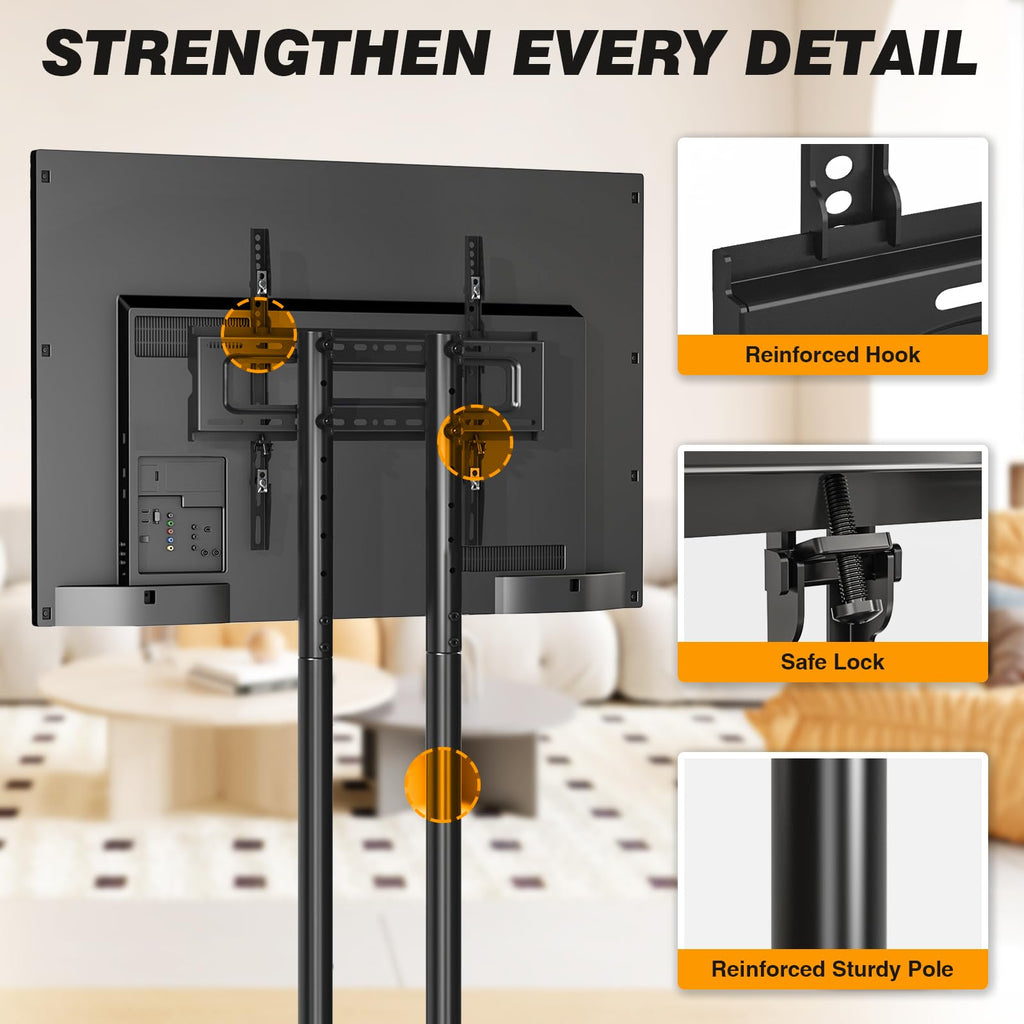 Dual-Pole Rolling TV Stand for 32-75 inch TVs E489758