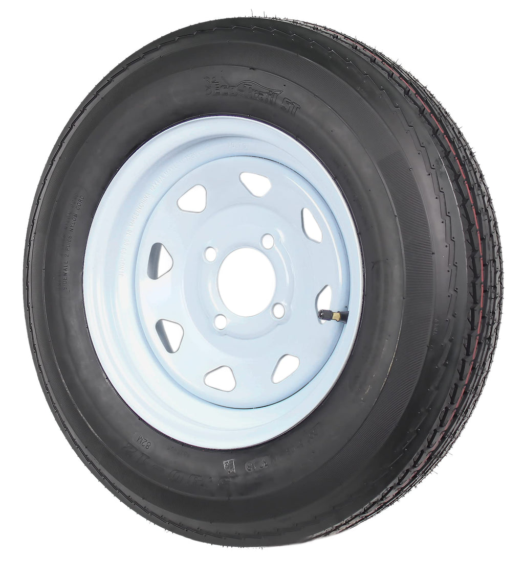 2-Pack Trailer Tire Rim Assembly 5.30-12 4 Lug White F6321