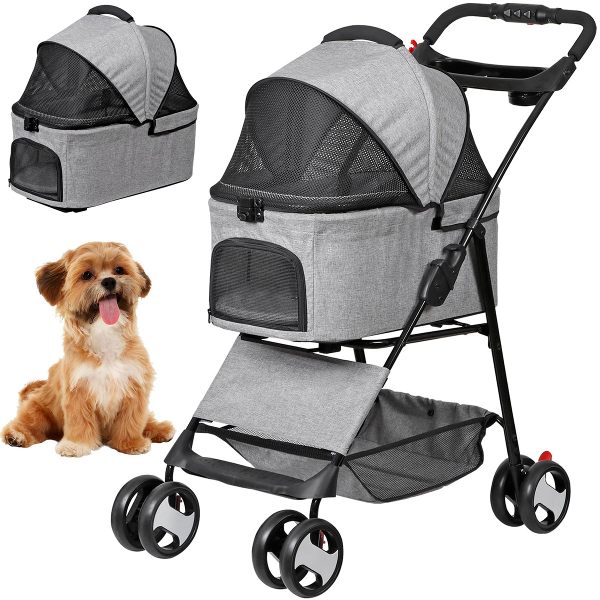 3 in1 Foldable Pet Stroller with 4 Wheels X847188
