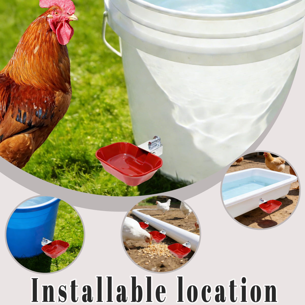 Aluminum Alloy Chicken Waterer Feeder E959