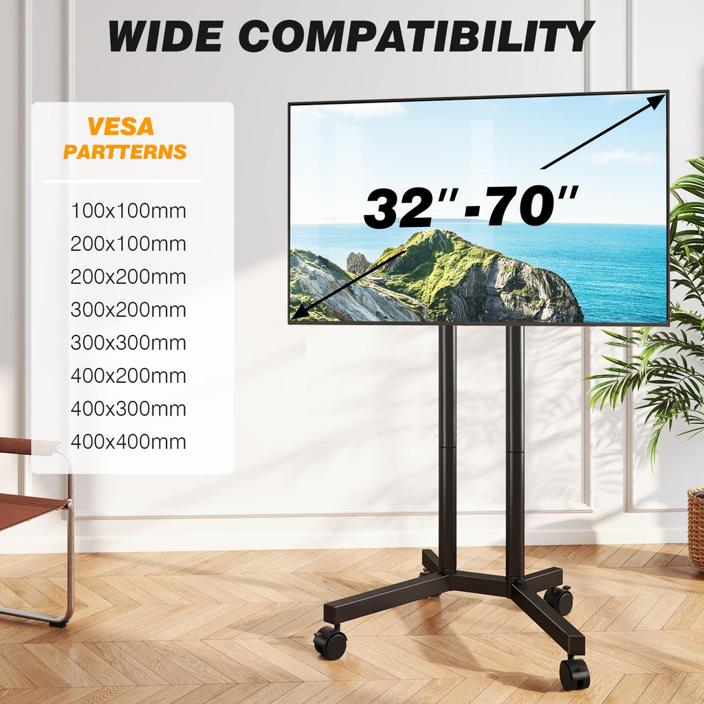 Dual-Pole Rolling TV Stand for 32-75 inch TVs E489758