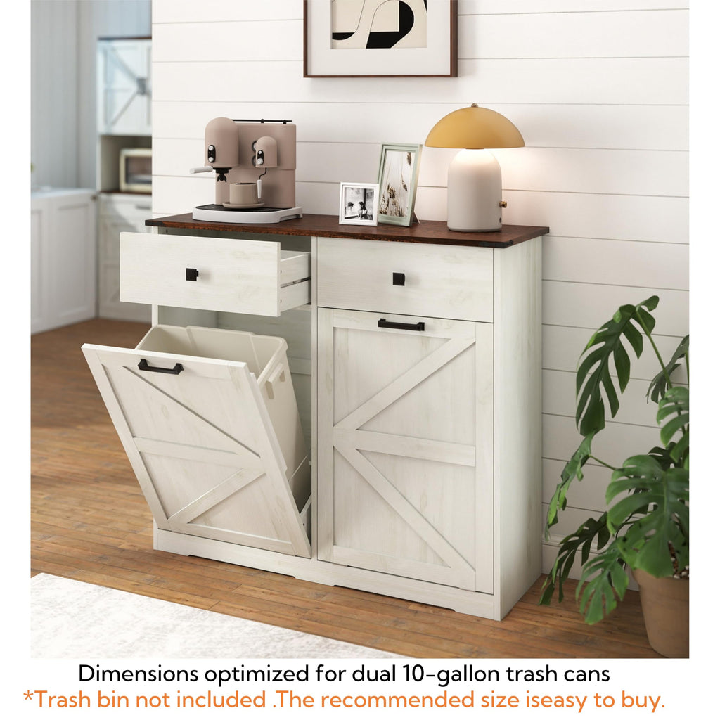 39" Double Tilt-Out Trash Cabinet for 20 Gallon Cans R647