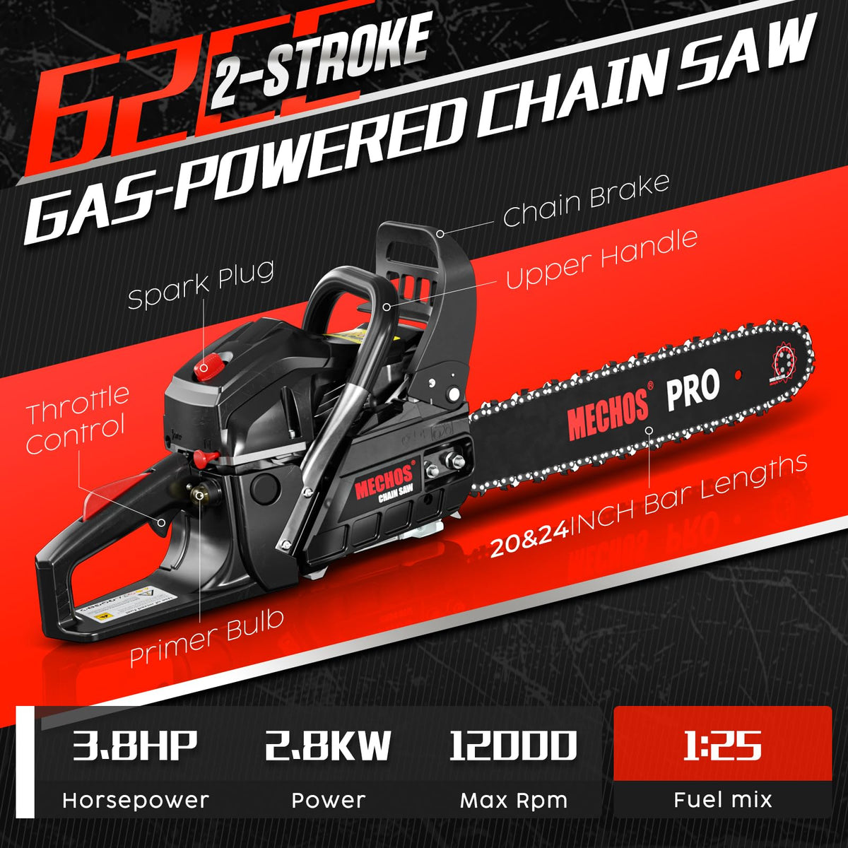 20 & 24 Inch Gas Chainsaw F38458