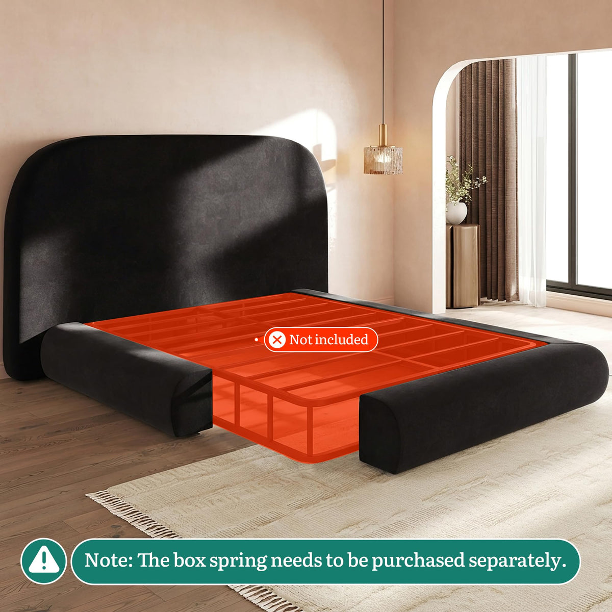 Queen Size Bed Frame with Headboard V759561